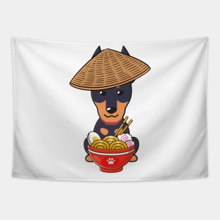 Funny Alsatian Eating Ramen Tapestry