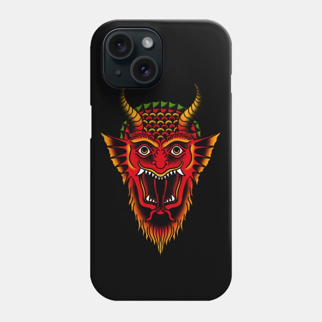 Red Demon Traditional Tattoo Old School Goth Phone Case by Trippycollage