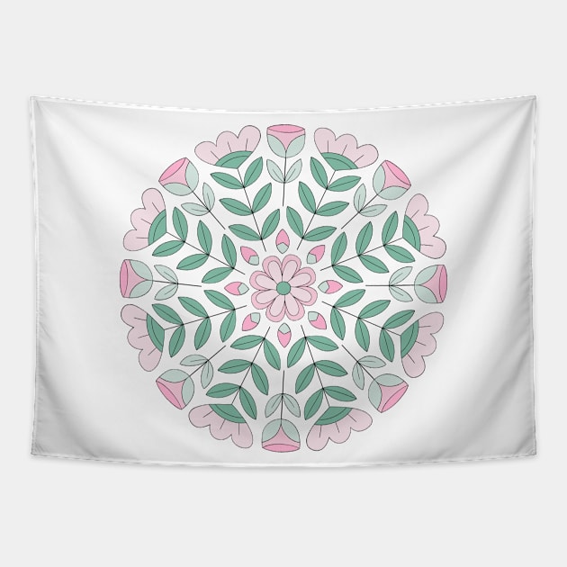 Floral Mandala Tapestry by Sam Pernoski