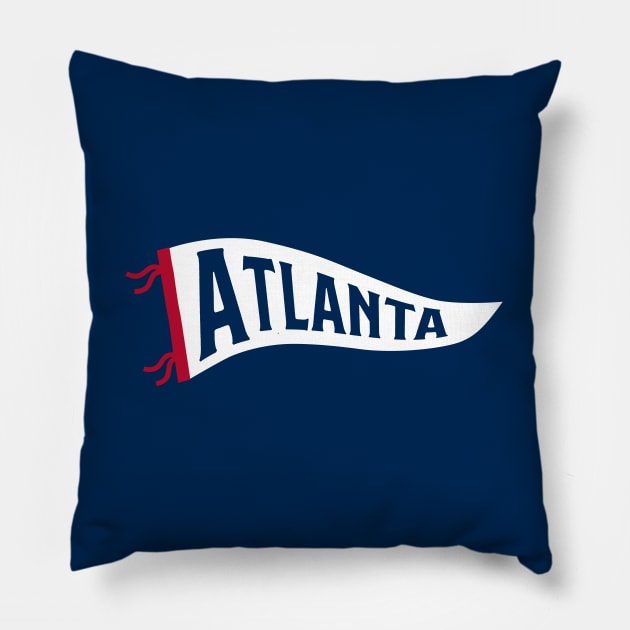 Atlanta Pennant - Navy Pillow by KFig21