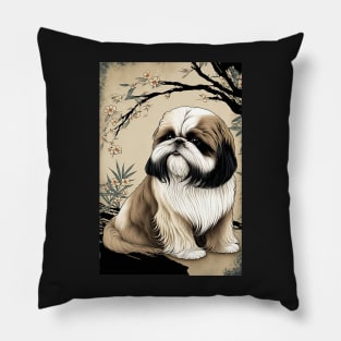 Super Cute Shih Tzu Portrait - Japanese style Pillow