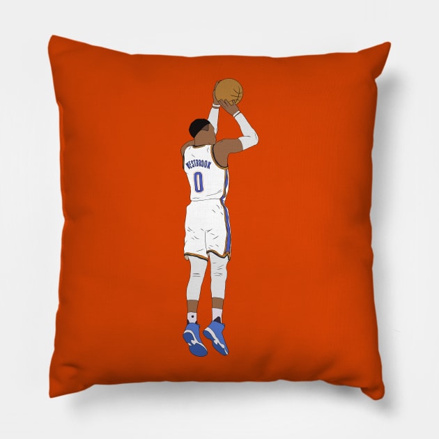 Russell Westbrook Jumpshot Pillow by rattraptees