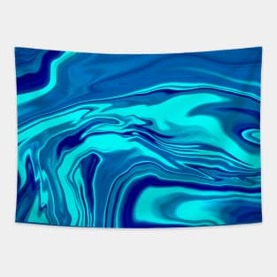 Shades of Blue Swirls Original Art Print Tapestry