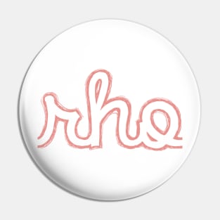 Rho Cursive Greek Letter Pin