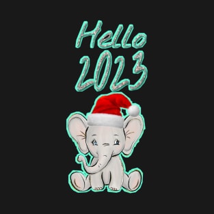 Little Elephant Happy New Year T-Shirt Stickers T-Shirt