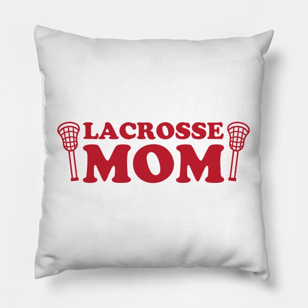 Lacrosse Mom Red Pillow by College Mascot Designs