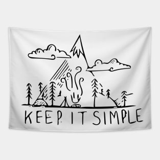 Hand Drawn Keep it Simple T-shirt Tapestry