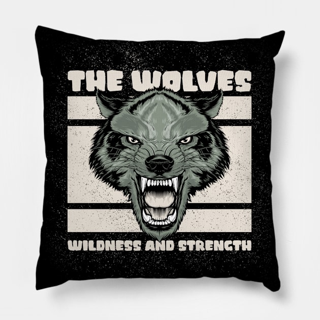 The Wolves Wildness And Strength Pillow by Mads' Store