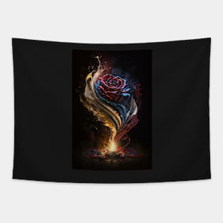 Patriotic Rose American Flag Art Tapestry