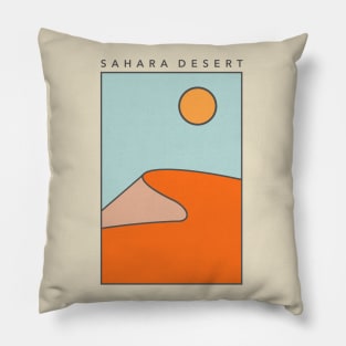 Minimal Style 'Sahara Desert' Illustration Artwork Pillow