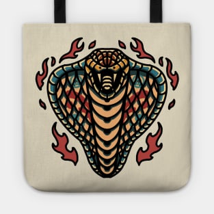 cobra flame tattoo artwork Tote