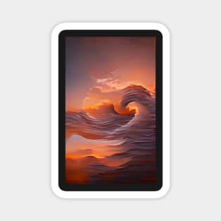 Ocean Sunset Glow Art Magnet