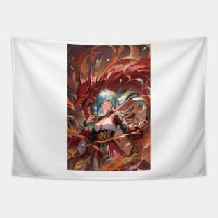 Orochi Splendor: Colorful and Exquisitely Detailed Snake-Dragon Tapestry