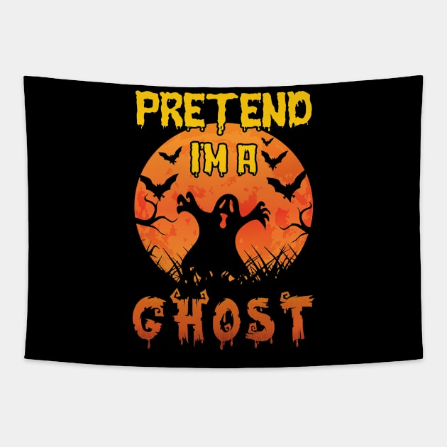 Lazy Halloween Costume Funny Pretend I'm A Ghost Tapestry by Charaf Eddine