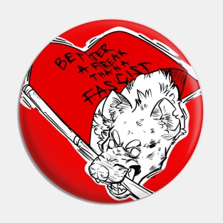 Antifascist Hyena (Red) Pin