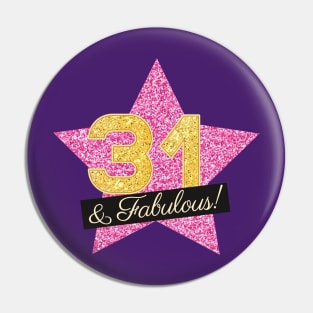 31st Birthday Gifts Women Fabulous - Pink Gold Pin