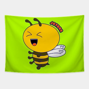 Bee Joyous, Kawaii Cute Bee Pun, Bee Happy Tapestry