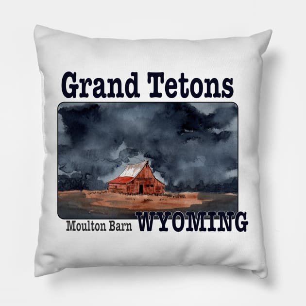 Grand Tetons Moulton Barn, Wyoming Pillow by MMcBuck