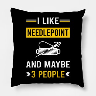 3 People Needlepoint Canvas Work Pillow