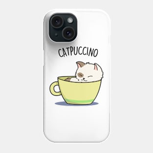 Cat-puccino Cute Funny Coffee Cat Pun Phone Case