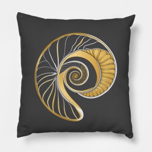 Fibonacci spiral seasheel geometric design for fibonacci day Pillow