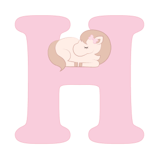 H - pink - horse T-Shirt
