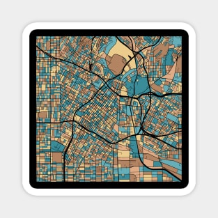 Los Angeles Map Pattern in Mid Century Pastel Magnet