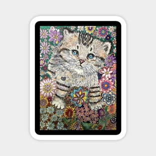 Kitten flowers Magnet