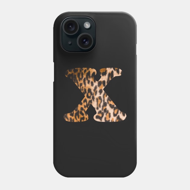 Letter X leopard print Phone Case by ColorsHappiness