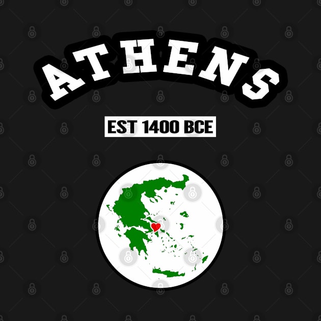 🏺 Athens Greece Strong, Greek Map, 1400 BCE, City Pride by Pixoplanet