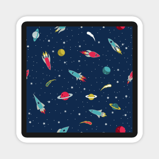 Space Pattern - Pink and Blue Magnet