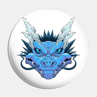 The Furious Japanese Dragon - Vector art illustration Pin