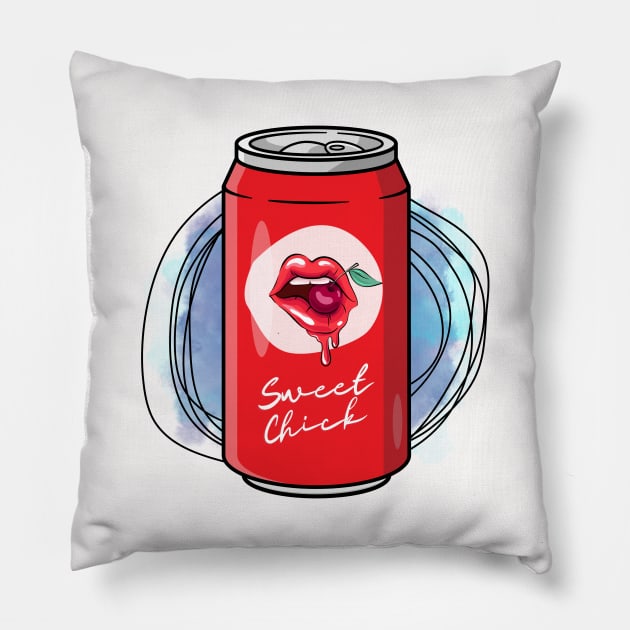 Sweet Chick Cherry Coke Drink Pillow by FRH Design