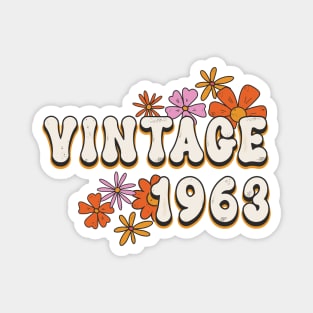 60th Birthday Vintage 1963 Womens Retro Groovy Style Magnet