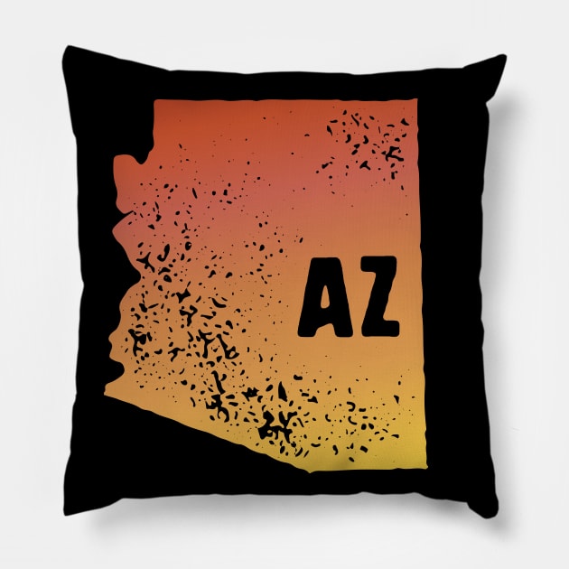 US state pride: Stamp map of Arizona (AZ letters cut out) Pillow by AtlasMirabilis