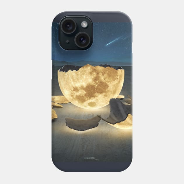 Cracked moon Phone Case by sidomatic