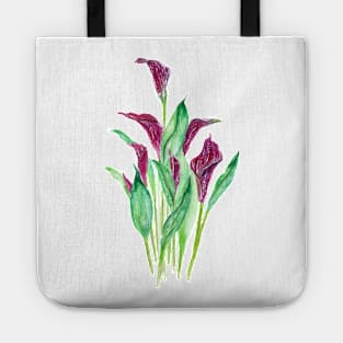 purple calla lily watercolor Tote