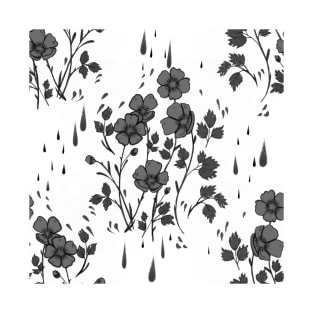 Greyscale Flower Pattern T-Shirt