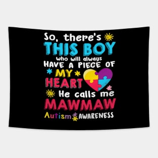 There_s This Boy He Call Me Mawmaw Autism Awareness Tapestry