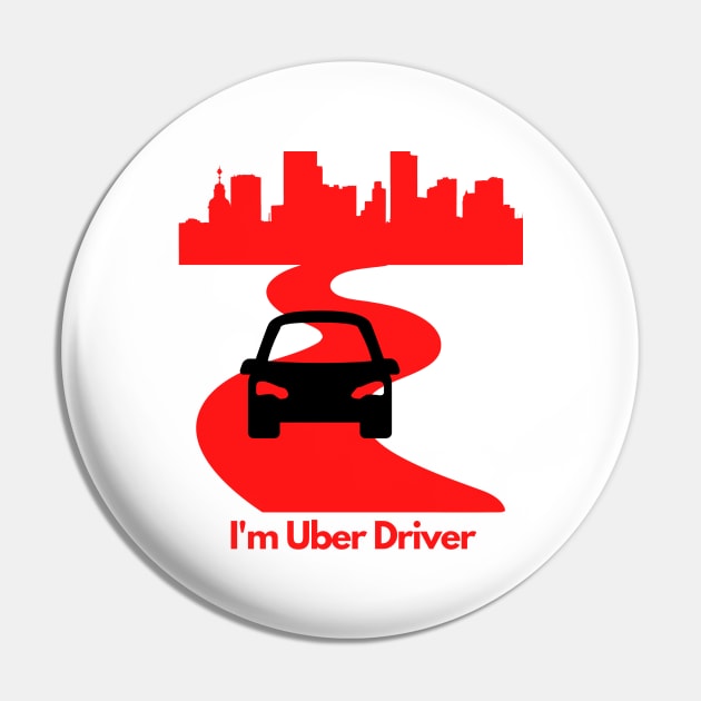 Uber Driver black Red Pin by Rabih Store