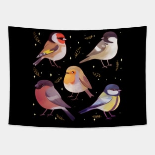 Cute European birds illustration Tapestry