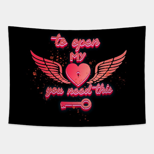 to open my heart you need this valentines day gift Tapestry by ahnoun