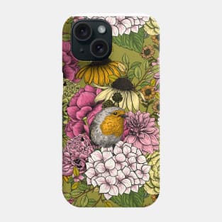 Robins in the garden Phone Case