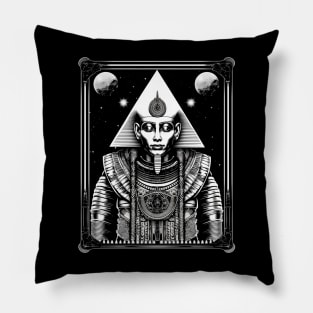 Ancient Alien Egyptian Astronaut Esoteric Art Pillow