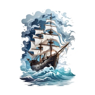 Halloween Spectral Voyages: The Ghostly Pirate Ship T-Shirt