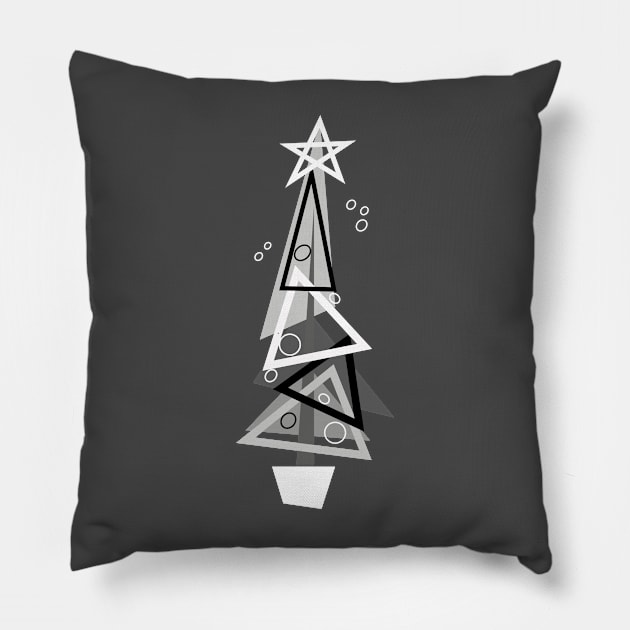 Mid-Century Fractured Christmas Tree Pillow by Eugene and Jonnie Tee's