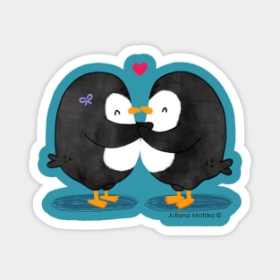 Penguins in Love Magnet