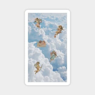 Angels in sky cherub renaissance art aesthetic Magnet