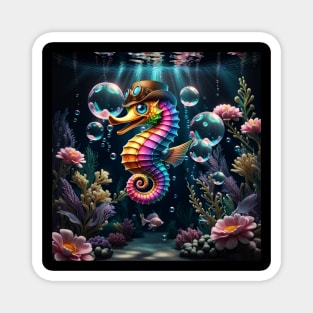 Cute little steampunk seahorse Magnet