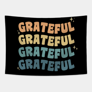 Grateful Retro Vintage Groovy Thanksgiving Tapestry